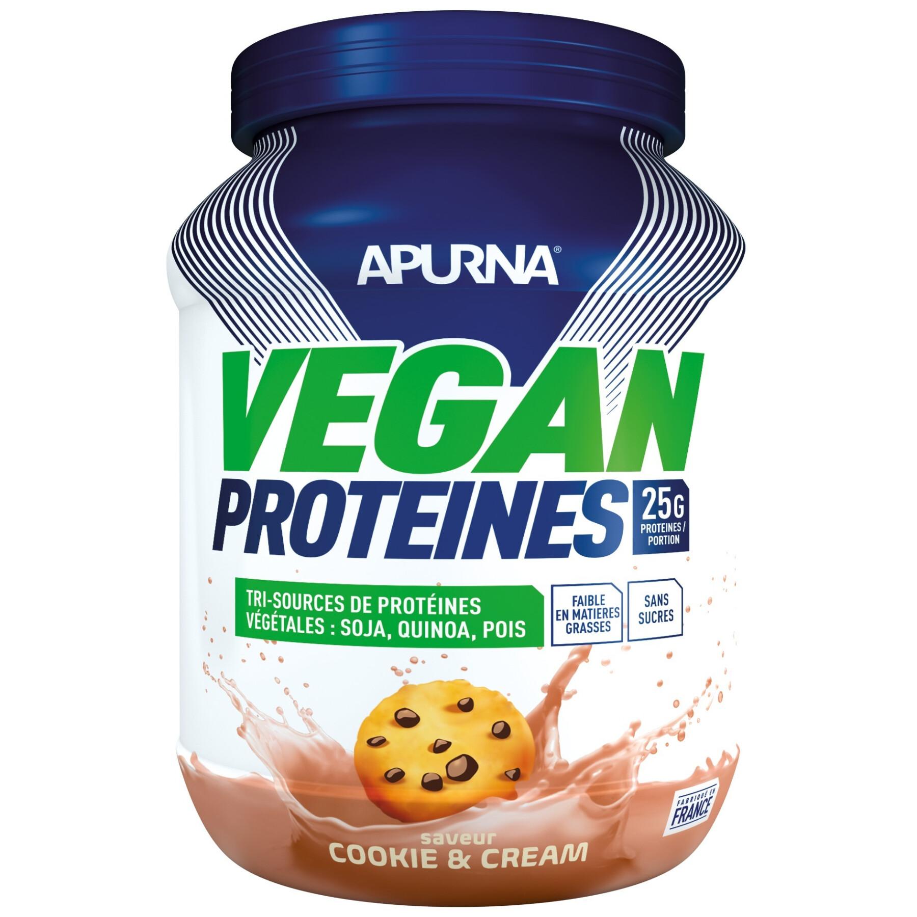 Proteina vegana Apurna Cookie and cream - Pot 600g