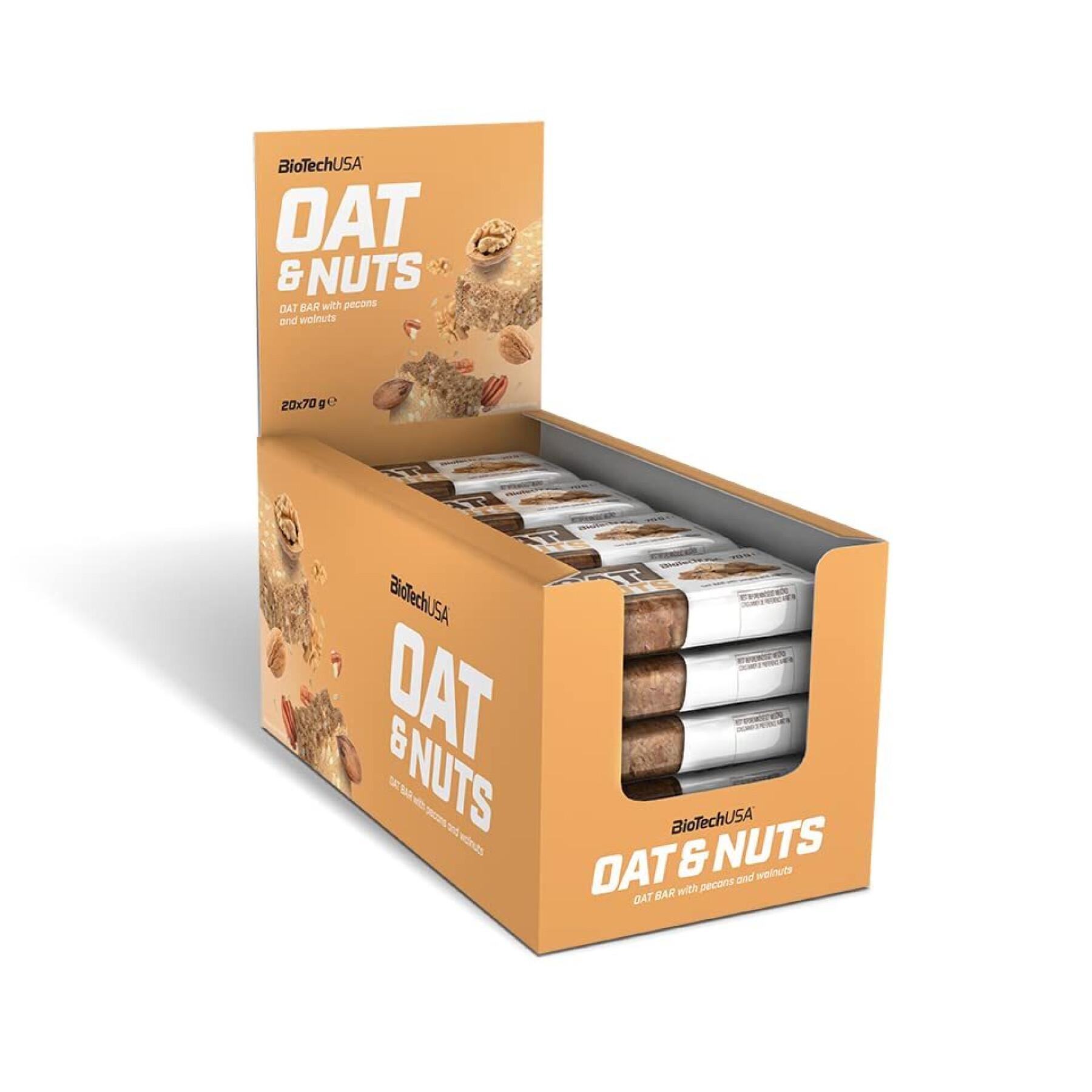 Confezione da 20 cartoni di snack a base di farina d'avena Biotech USA - Noix de pecan