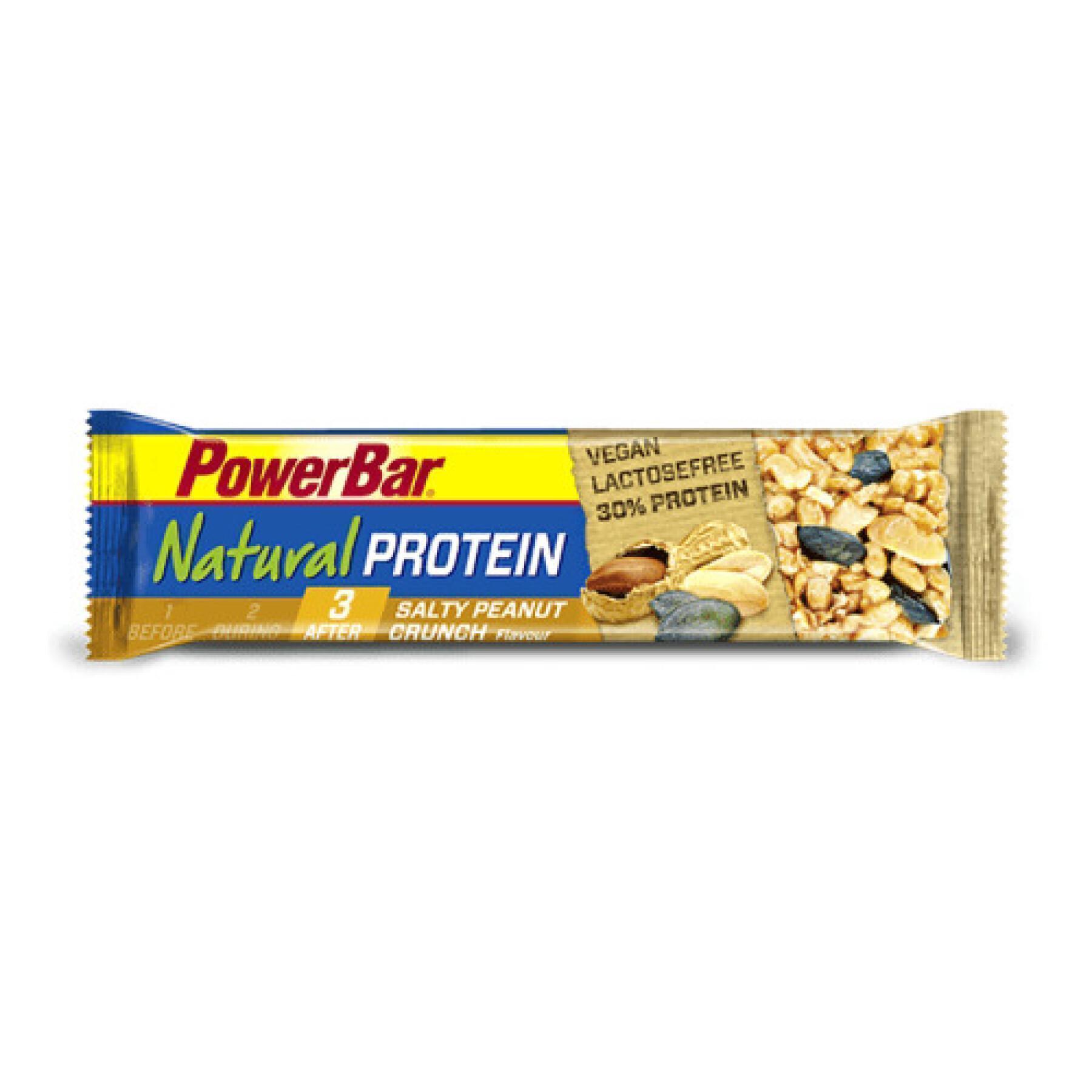Lotto di 24 barre PowerBar Natural Protein Vegan - Salty Peanut Crunch