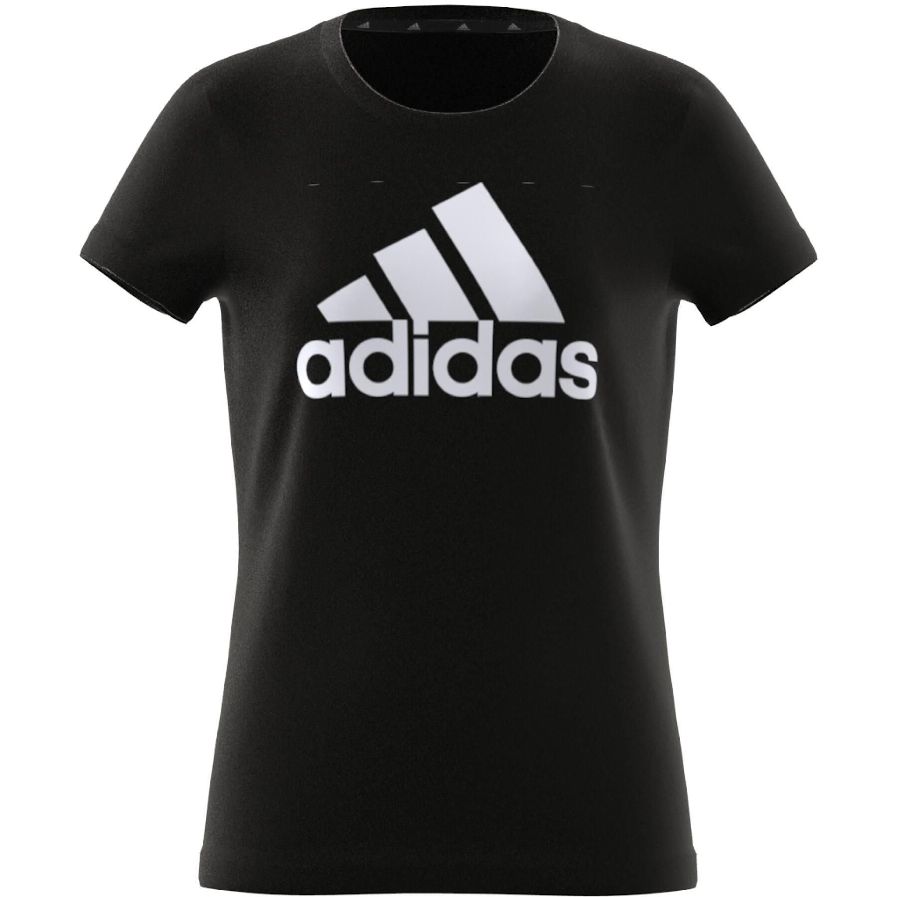 T-shirt cotone taglie comode logo da bambina Adidas Essentials