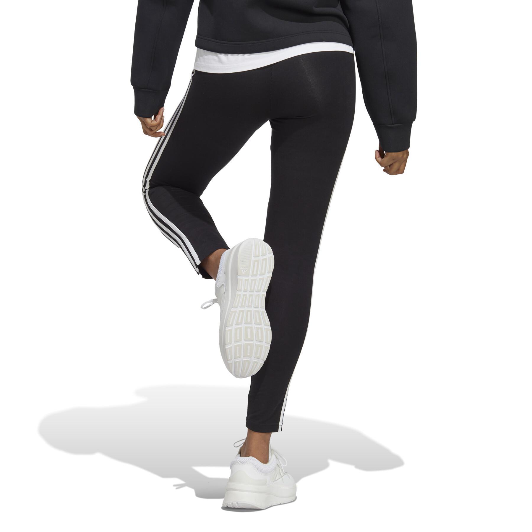 Legging donna a vita alta in jersey semplice adidas Essentials 3-Stripes