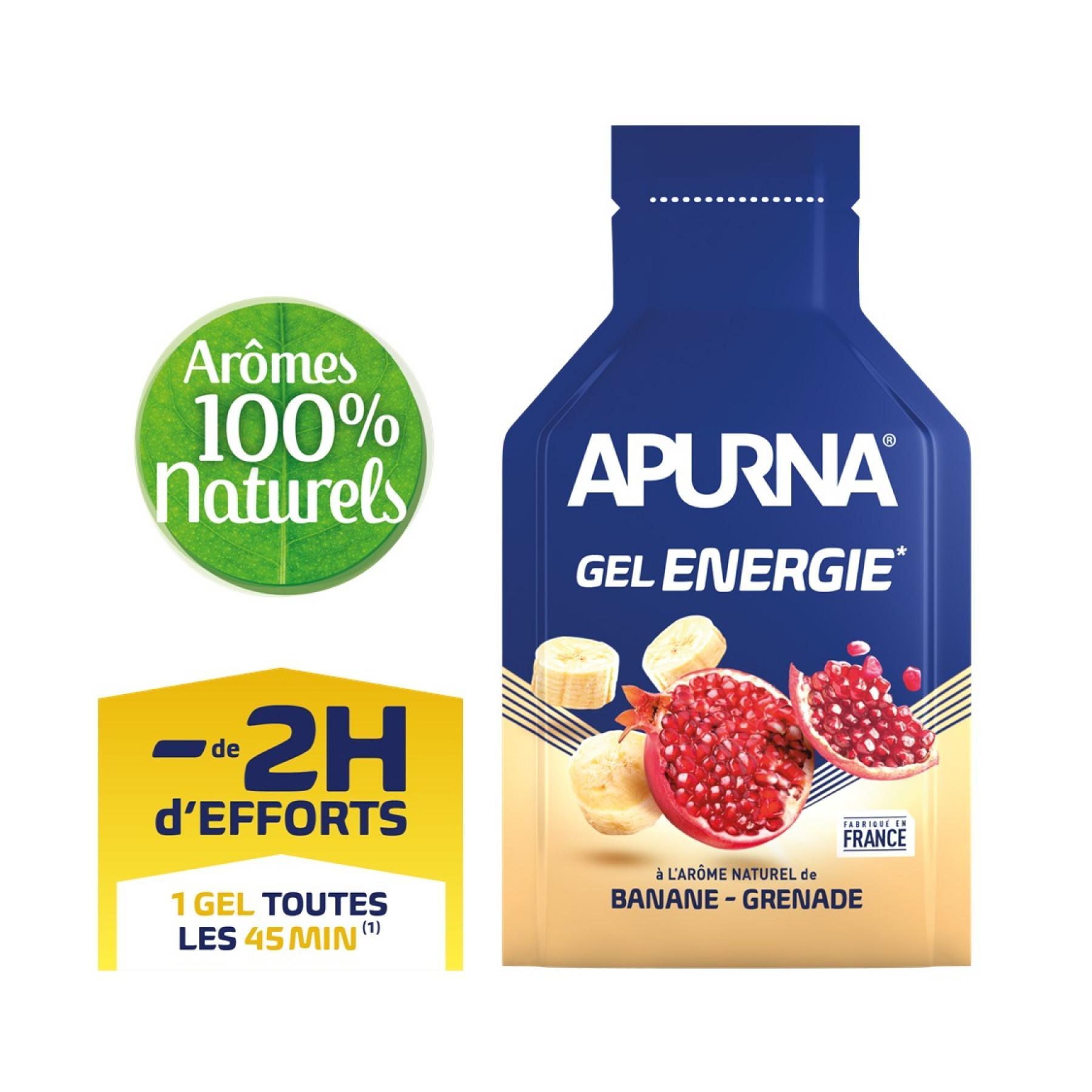 Confezione da 24 gel Apurna Energie banane grenade - 35g
