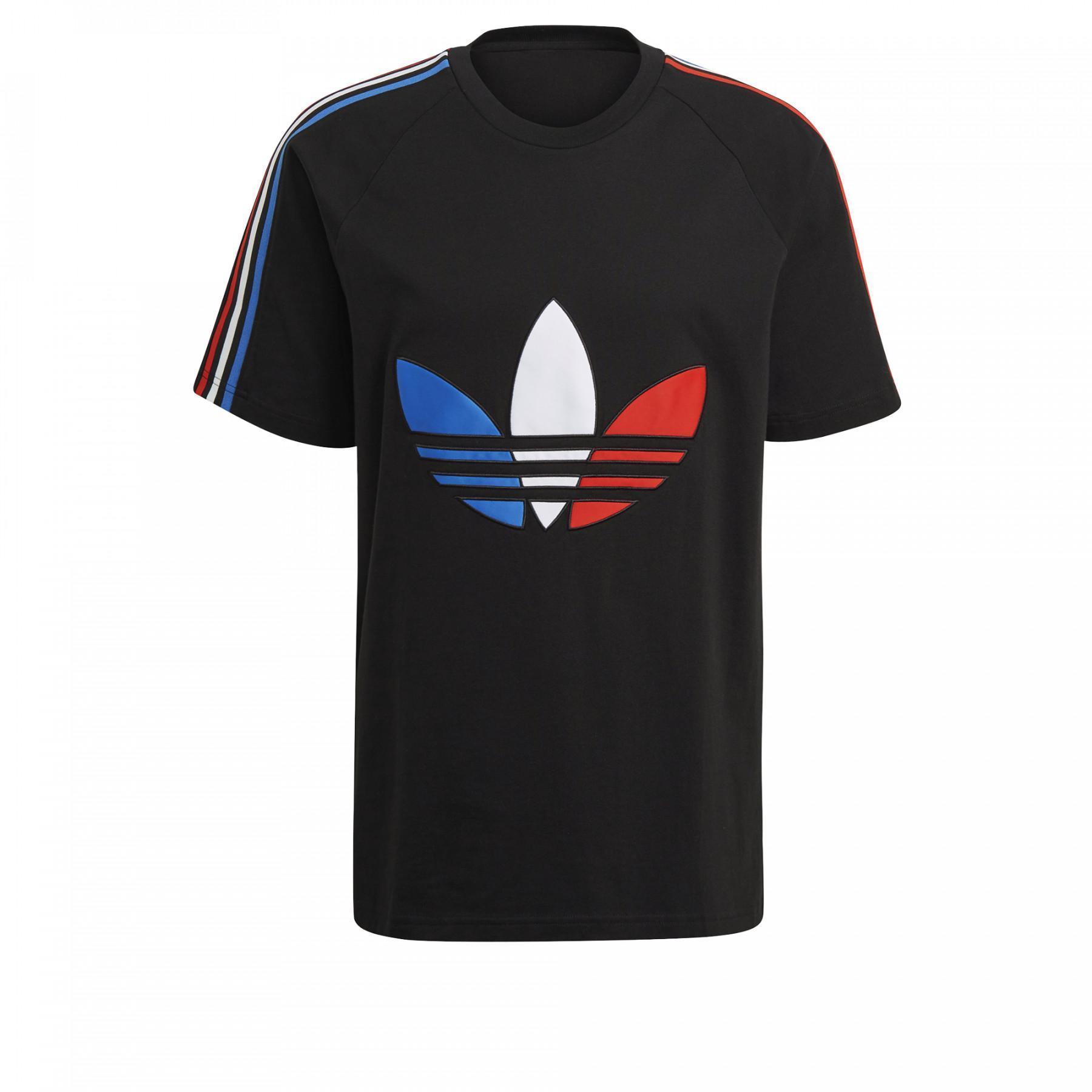 Maglietta Adidas tricolore logo trèfle