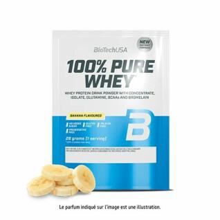 50 pacchetti di proteine del siero di latte pure al 100% Biotech USA - Banana - 28g