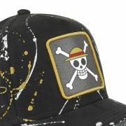 Cappello trucker con etichetta e rete Capslab One Piece Skull